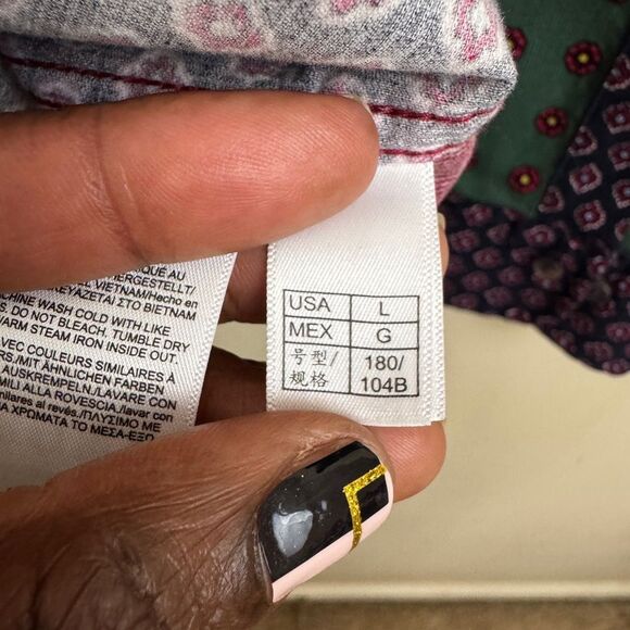 Brook’s Brothers Men’s Color Block Printed Corduroy Button Down Shirt size Large - Picture 8 of 8